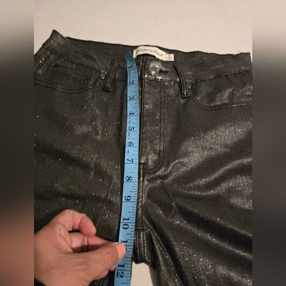 Rebecca Minkoff Black Metallic Pants Size 10 - Picture 7 of 11